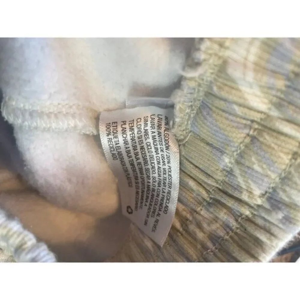 Vintage‎ Style Marble Print Jogger Pants With Elastic Waist & Cuffs